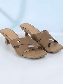 Mochi - Women Beige Kiteen Heels