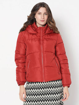 VERO MODA - Women's Red Puffer Jacket