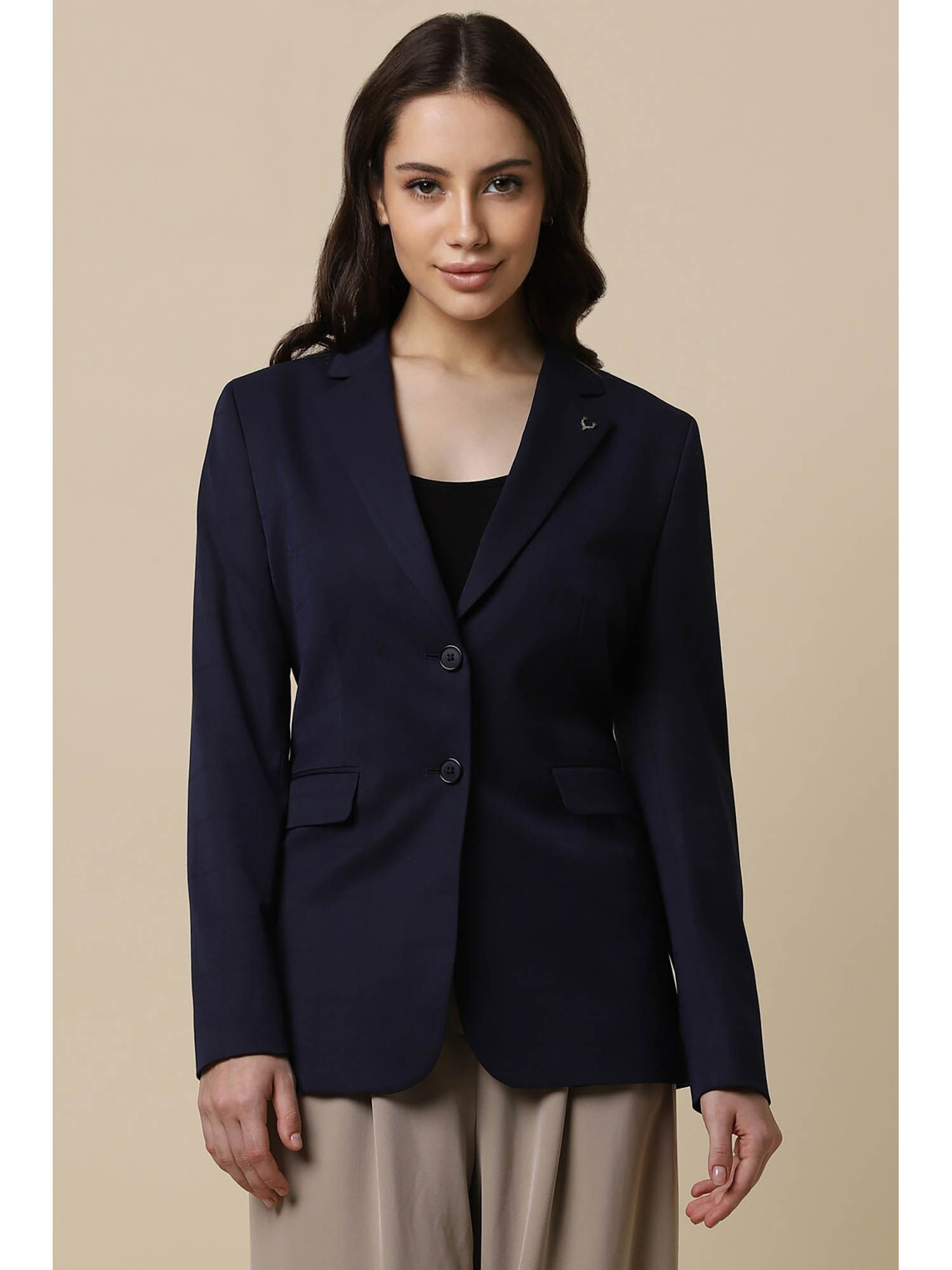 allen solly Women Navy Regular Fit Blazer-picture-30