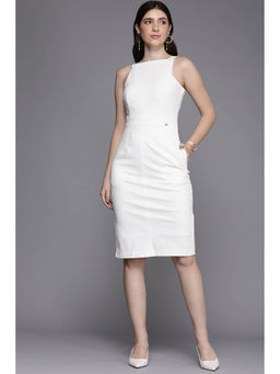 Allen Solly - Women White Solid Formal Dress