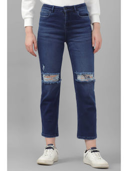Allen Solly - Women Navy Regular Fit Light Wash Jeans