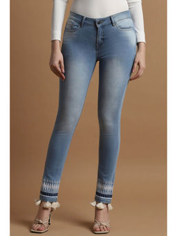 Allen Solly - Women Blue Slim Fit Mid Wash Jeans