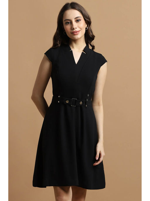 allen solly formal dress Buy Allen Solly Women Black Solid Formal Dress with Belt (Set of 2) Online