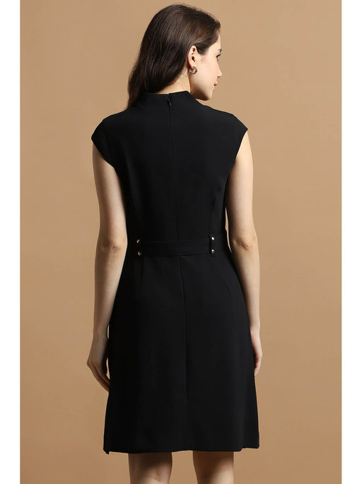 allen solly formal dress Allen Solly Women's Polyester Modern Maxi Dress (AHDRERGF625891_Black main image 1