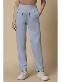 Allen Solly - Women Blue Regular Fit Solid Casual Trousers