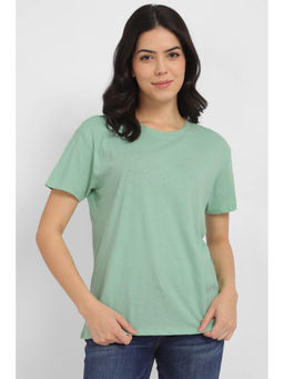 Allen Solly - Women Green Solid Casual T-Shirt