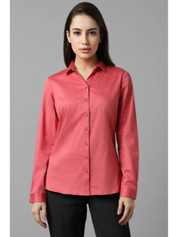 Allen Solly - Women Red Solid Long Sleeves Shirt