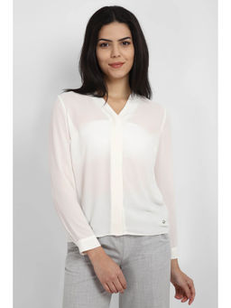 Allen Solly - Women White Solid Long Sleeves Shirt
