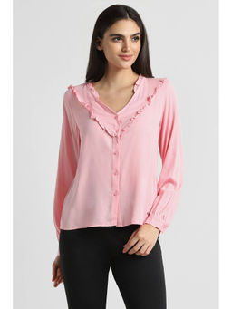 Allen Solly - Women Pink Solid Long Sleeves Shirt