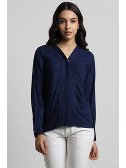 Allen Solly - Women Navy Solid Long Sleeves Shirt