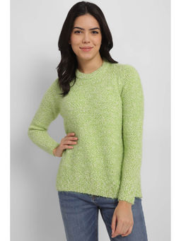 Allen Solly - Women Green Solid Round Neck Casual Sweater