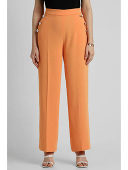 Allen Solly - Women Orange Regular Fit Solid Formal Trousers