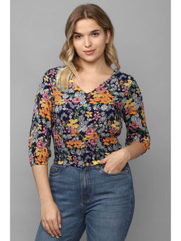 Allen Solly - Women Navy Print Casual Top