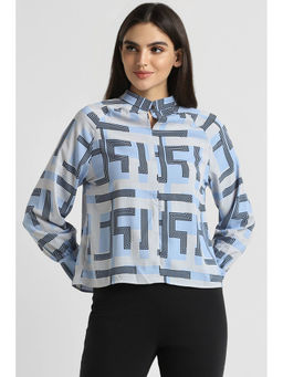 Allen Solly - Women Blue Print Formal Top