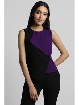 Allen Solly - Women Purple Color Block Casual Top