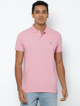 American Eagle - Pink Solid Polo T-Shirt