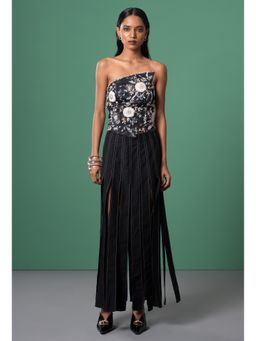 Advait - Black Onyx Embroidered Corset Top