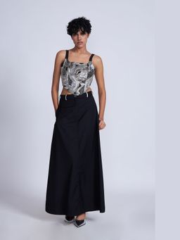 Advait - Black Kuro A-Line Skirt