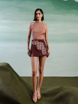 Orthodox - Mauve Aurelia Halter Bodysuit and Skirt