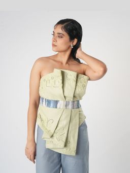 Orthodox - Green Vaanya Draped Top and Trouser