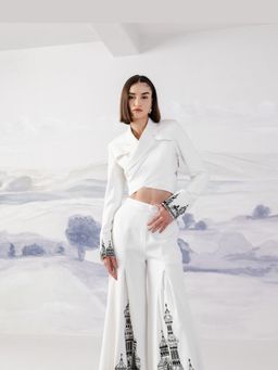 Orthodox - White Serai Cross Crop Blazer and Pant