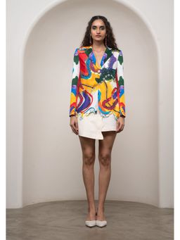 Advait - White Ruel Wavy Blazer and Mini Skirt