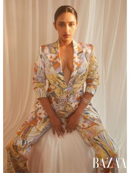 MANDIRA WIRK - Women Yellow Suit with Pant