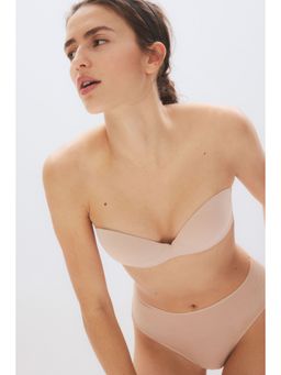 H&M - Women Beige Microfibre Super Push-Up Balconette Bra