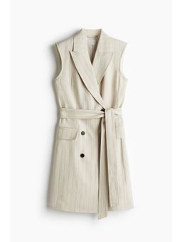 H&M - Women Black Linen-Blend Blazer Dress