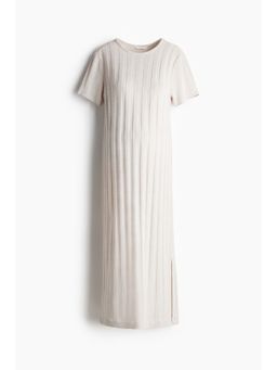 H&M - Women Beige Mama Ribbed Dress