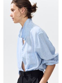 H&M - Women Multi-Color Linen-Blend Shirt