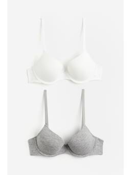 H&M - Women 2-Pack Padded Cotton T-Shirt Bras