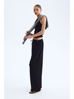 H&M - Women Black Wide Pull-On Trousers