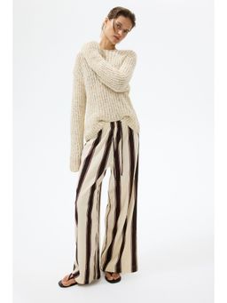H&M - Women White Wide Pull-On Trousers