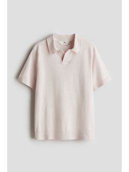 H&M - Boys Beige Fine-Knit Polo Shirt