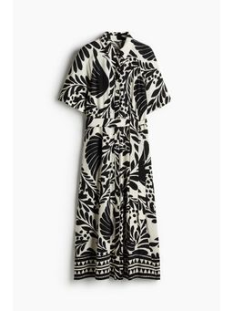 H&M - Women Black Tie-Belt Shirt Dress