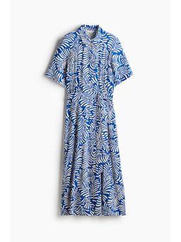 H&M - Women Blue Tie-Belt Shirt Dress