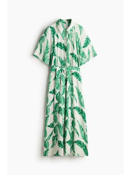 H&M - Women White Tie-Belt Shirt Dress