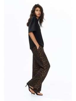 H&M - Women Beige Wide Pull-On Trousers