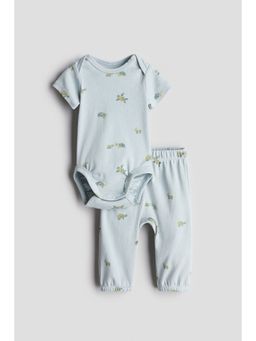 H&M - Girls Turquoise 2-Piece Cotton Jersey