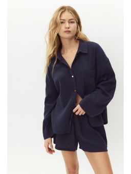 H&M - Women Blue Shirt And Shorts