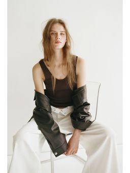 H&M - Women Brown Knitted Vest Top
