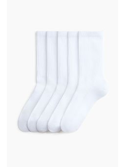 H&M - Women White 5-Pack Sports Socks With Drymove