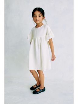 H&M - Girls White Cotton Muslin Dress