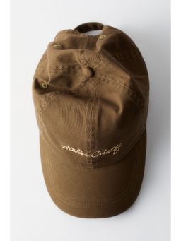 H&M - Women Green Embroidered-Motif Twill Cap