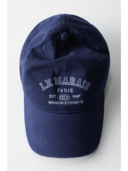 H&M - Women Blue Embroidered-Motif Twill Cap