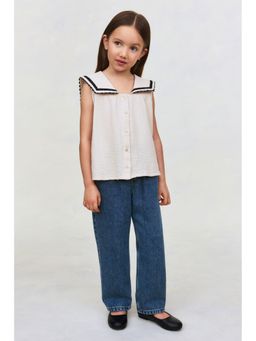 H&M - Girls Blue Wide Leg Jeans