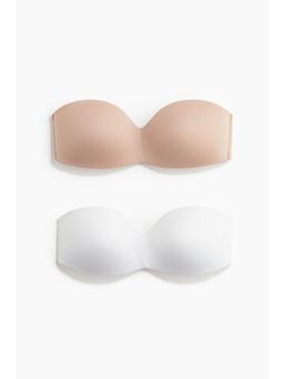 H&M - Women 2-Pack Padded Microfibre Bandeau Bras