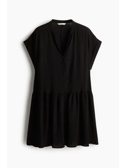 H&M - Women Black Crinkled Tunic Dress