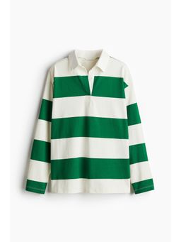 H&M - Women Green Loose-Fit Polo Shirt